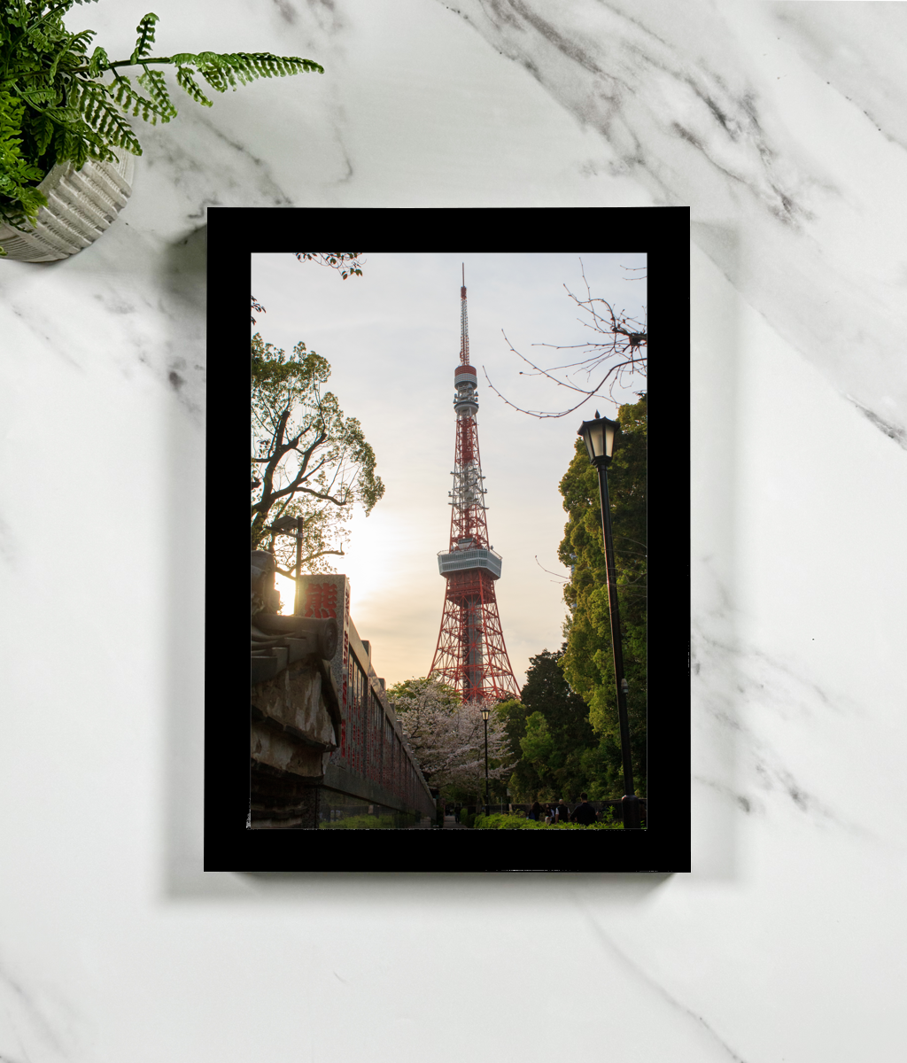 Tokyo Tower at Sunset - Japan Travel Photography Framed Print