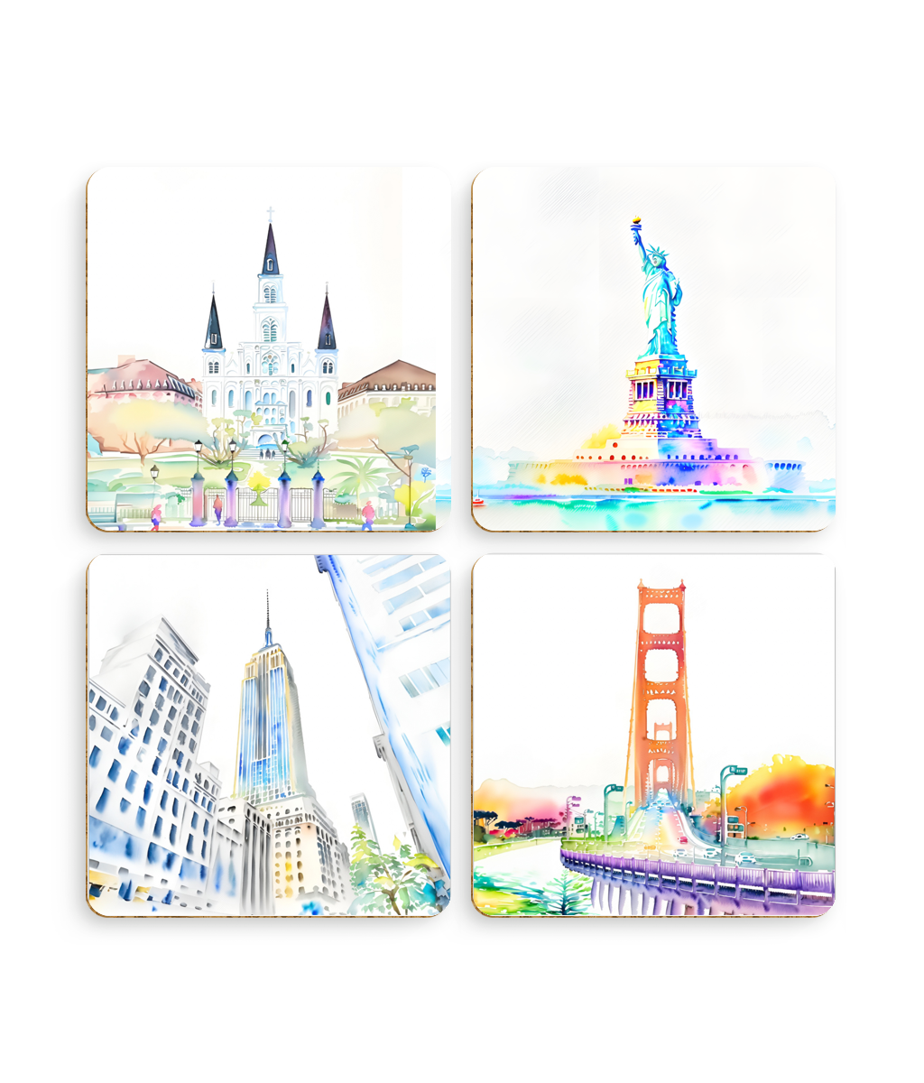 American Landmarks Coaster Set