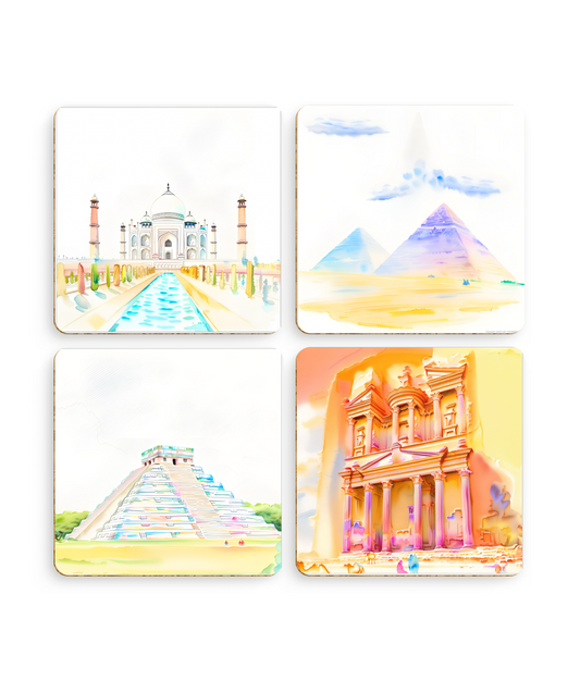 Wonders of the World Coaster Set