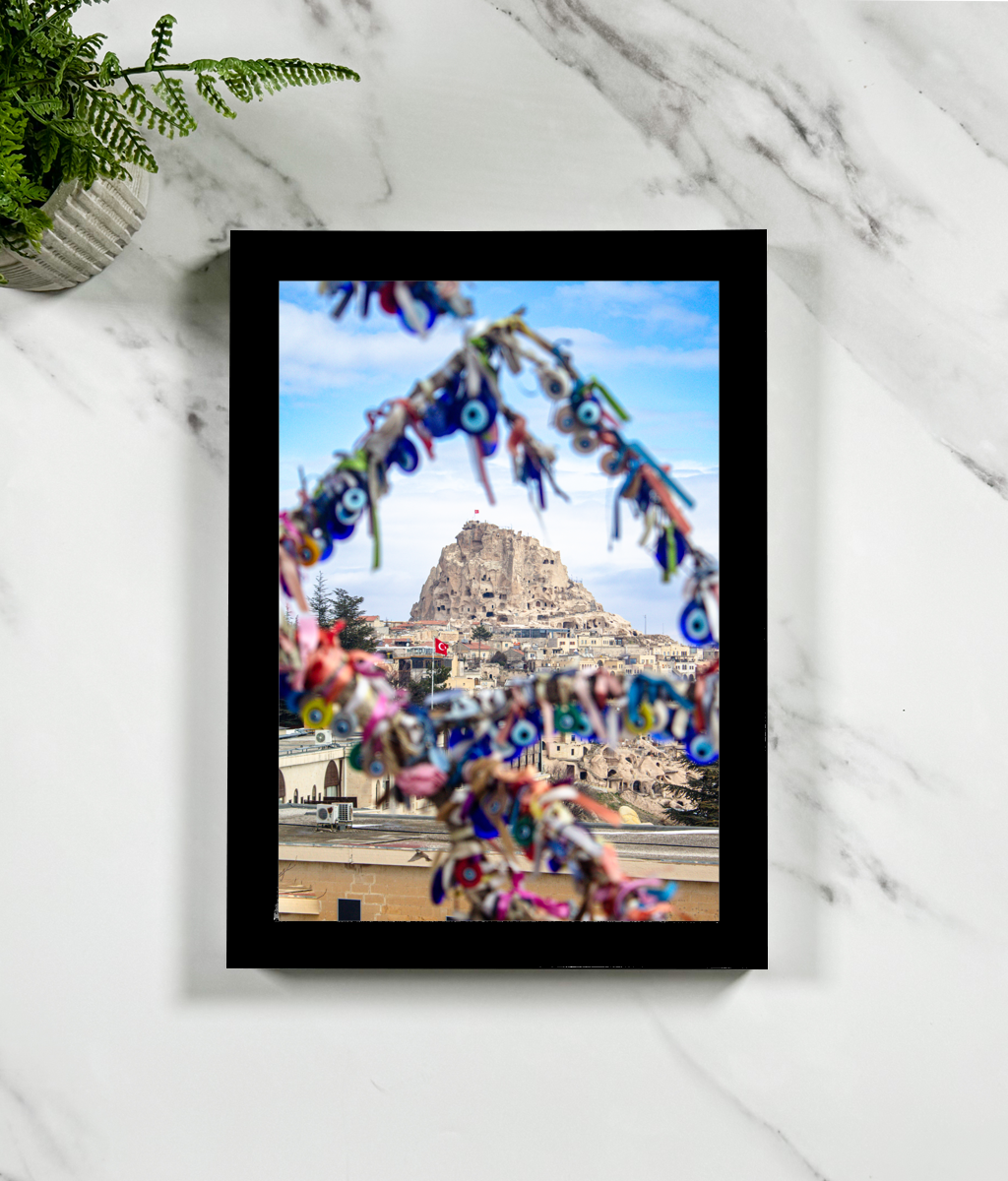 Uchisar Castle, Turkey Framed Art Print